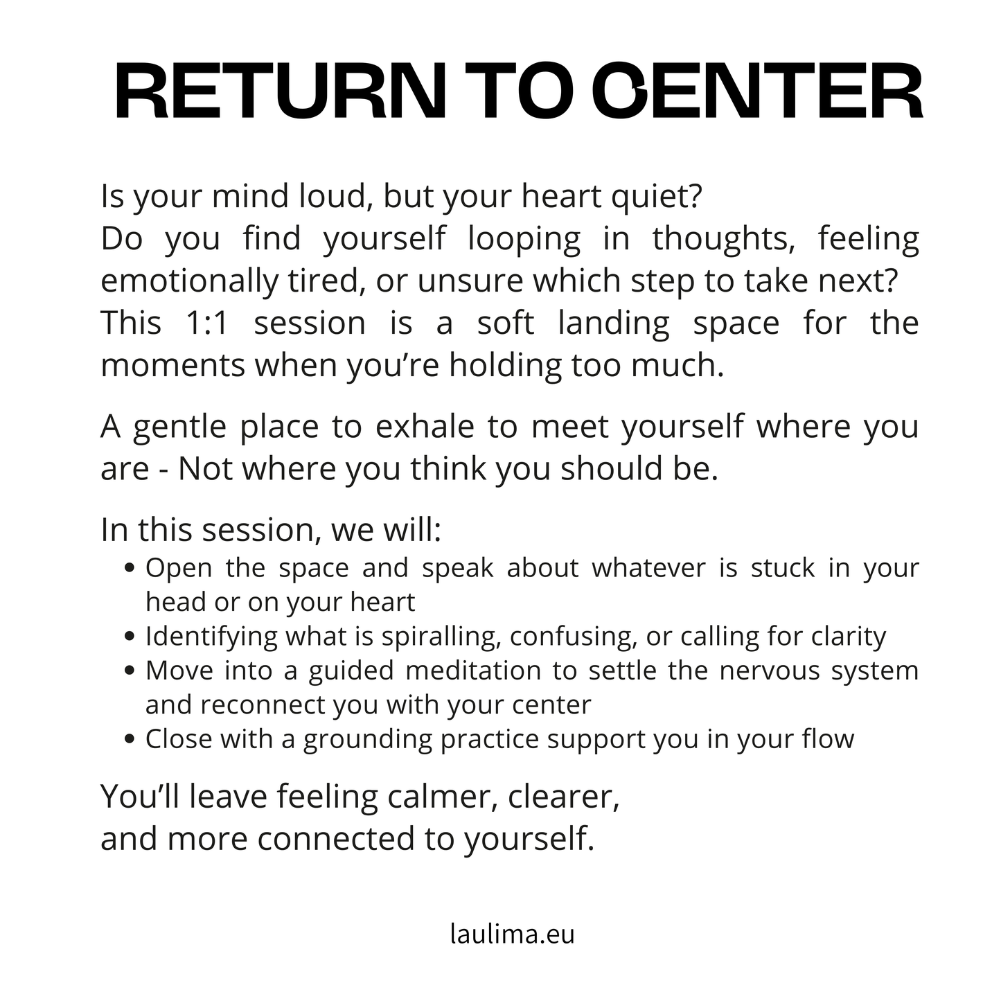 RETURN TO CENTER with Michaela Juby