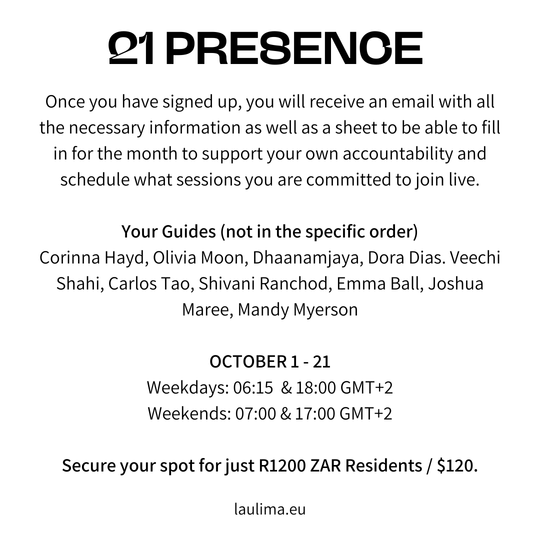 21 DAY PRESENCE by Mandy Myerson (Live + Recordings)