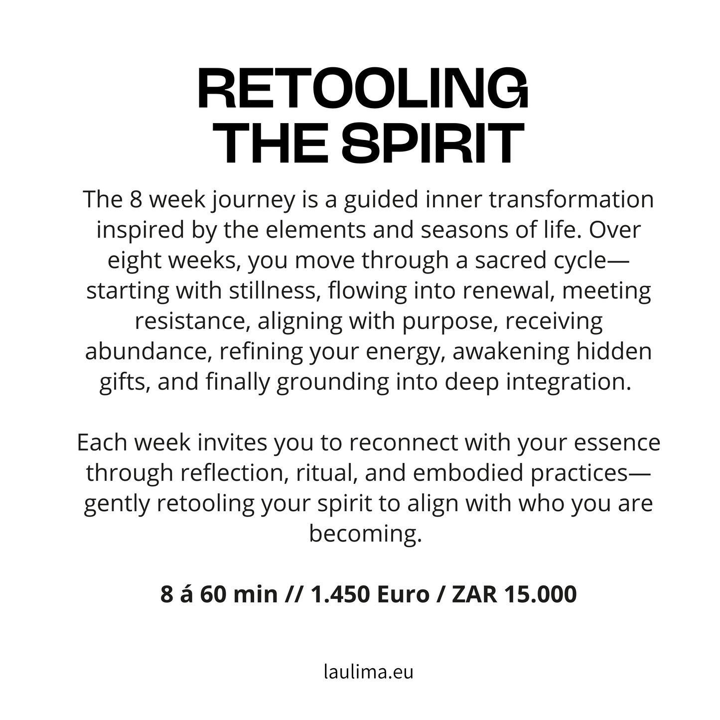 THE 8-WEEK JOURNEY OF RETOOLING THE SPIRIT with Gideon Le Roux (ZAR)