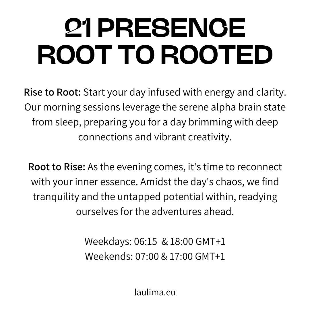 21 DAY PRESENCE - ROUTE TO ROOTED hosted by Mandy Myerson (Live + Recordings)